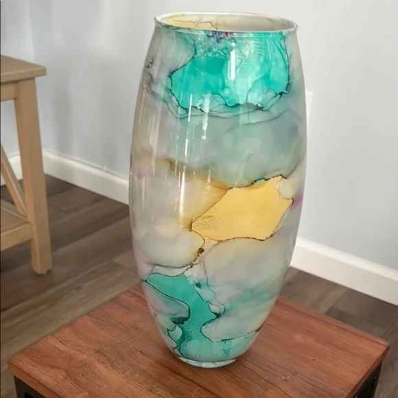 Colorful Abstract Glass Vase - Picture 3 of 3